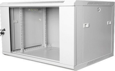 Шкаф настенный 19 12U 600х450х635 GYDERS GDR-126045G, стеклянная дверь серый